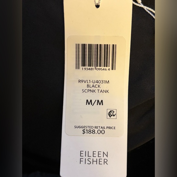 Eileen Fisher NWT Black Velvet Tank Silk Blend Size M - Picture 5 of 6